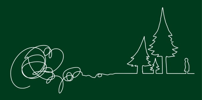 På tur i skogen for å koble av